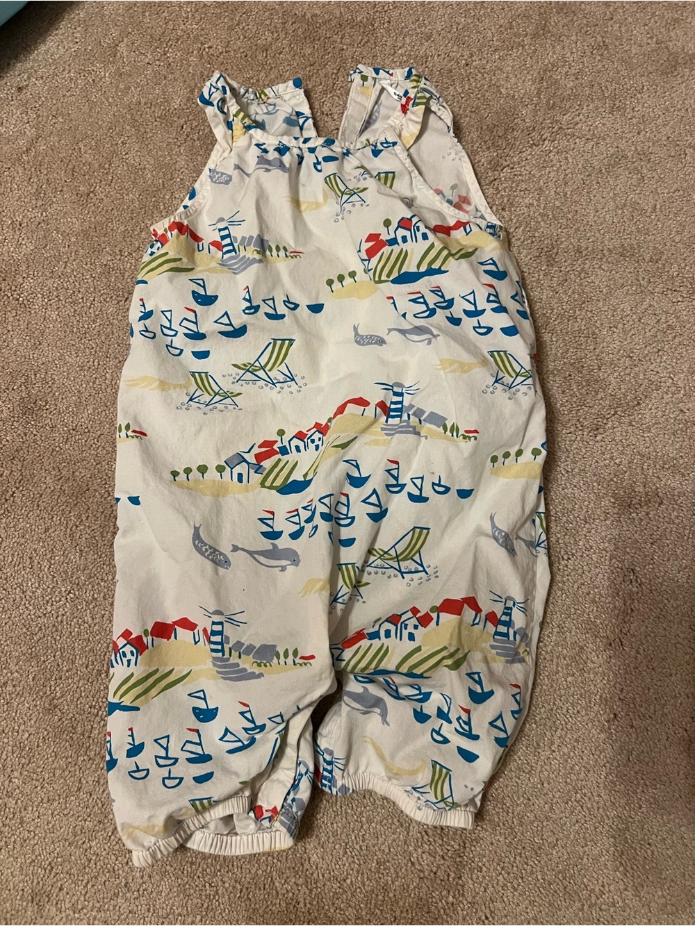 Baby Boden Nautical Beach Sailboats Romper